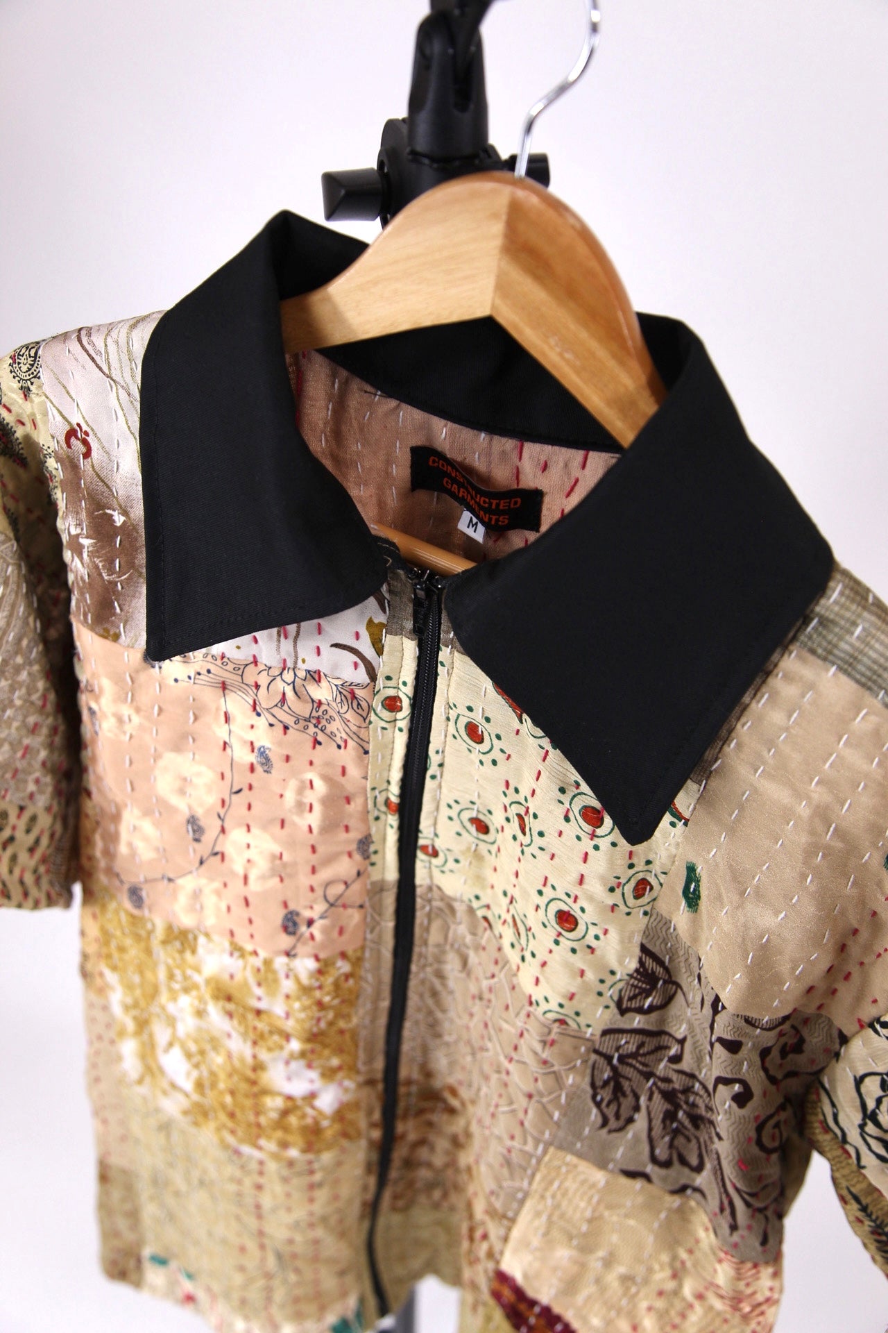 Quilted patchwork zip-up