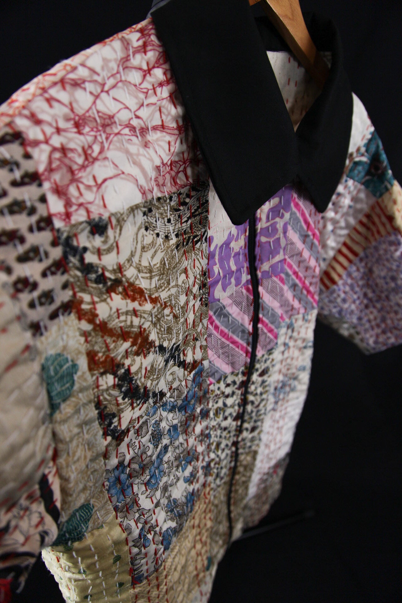Patchwork quilted zip-up